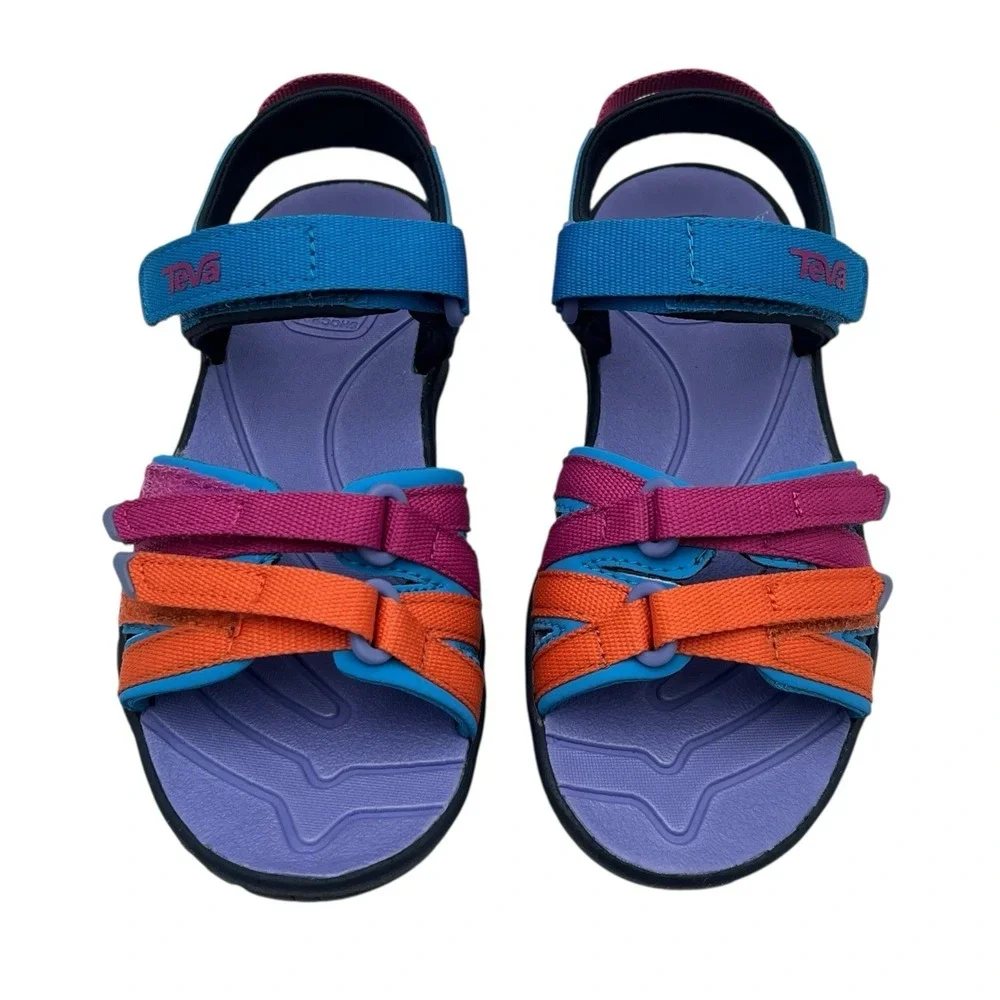 Teva Tirra Little Girls Sport Sandal Size 11 Blue Rose Multi Open Toe Adjustable